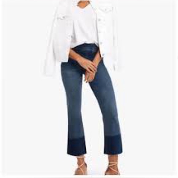 Spanx Jeans women’s Cropped Flare Denim Raw him
 Medium Wash Pull On #20231R - Picture 1 of 6